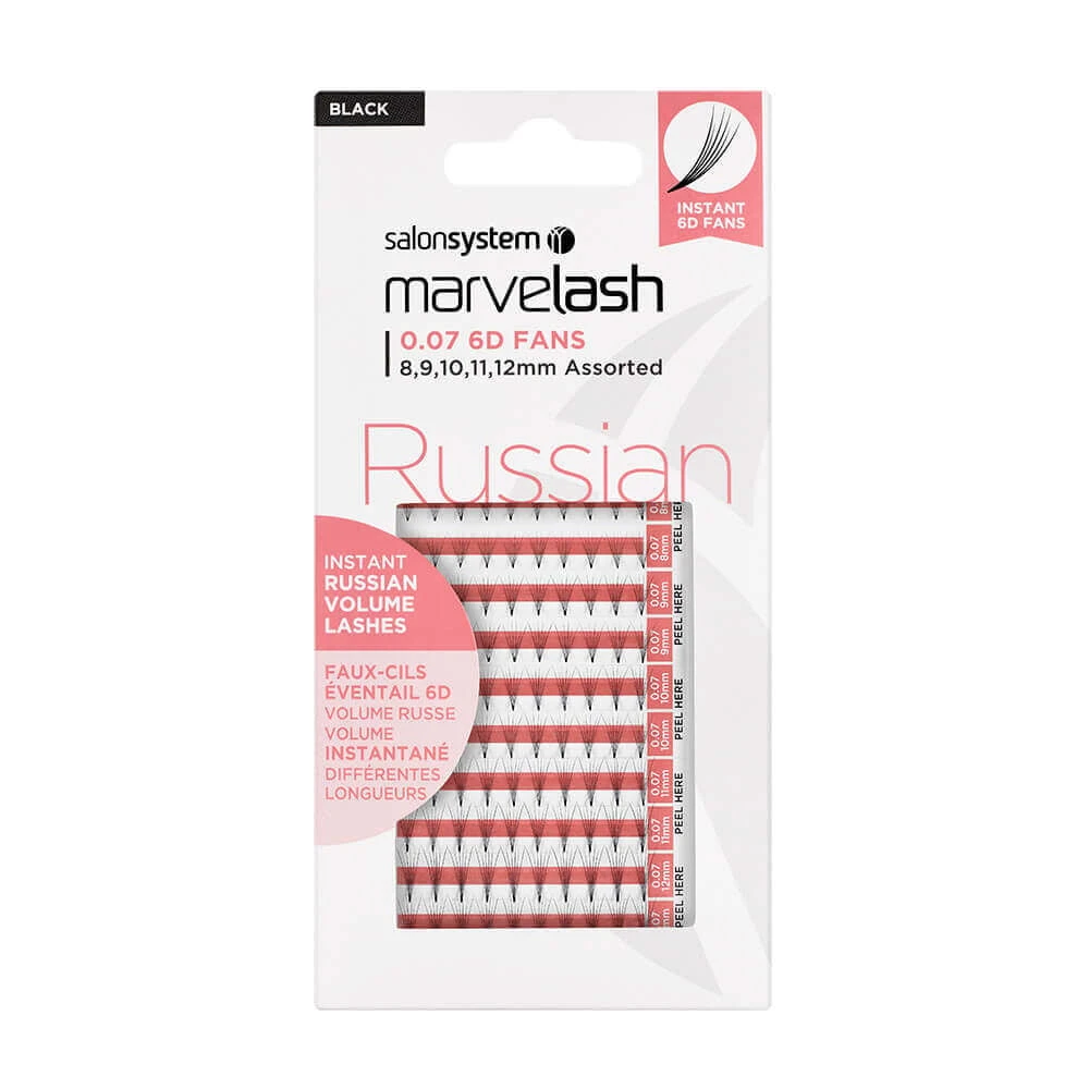 Marvelash 0.07 6D Fan Lashes, Assorted Length, Russian Volume, Black 1 Marvelash 0.07 6D Fan Lashes, Assorted Length, Russian Volume, Black