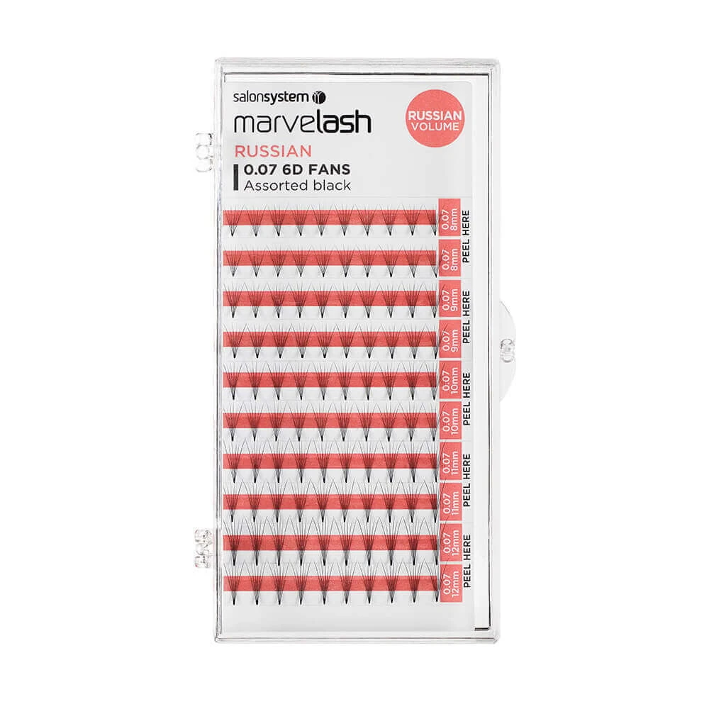 Marvelash 0.07 6D Fan Lashes, Assorted Length, Russian Volume, Black 2 Marvelash 0.07 6D Fan Lashes, Assorted Length, Russian Volume, Black - Image 2