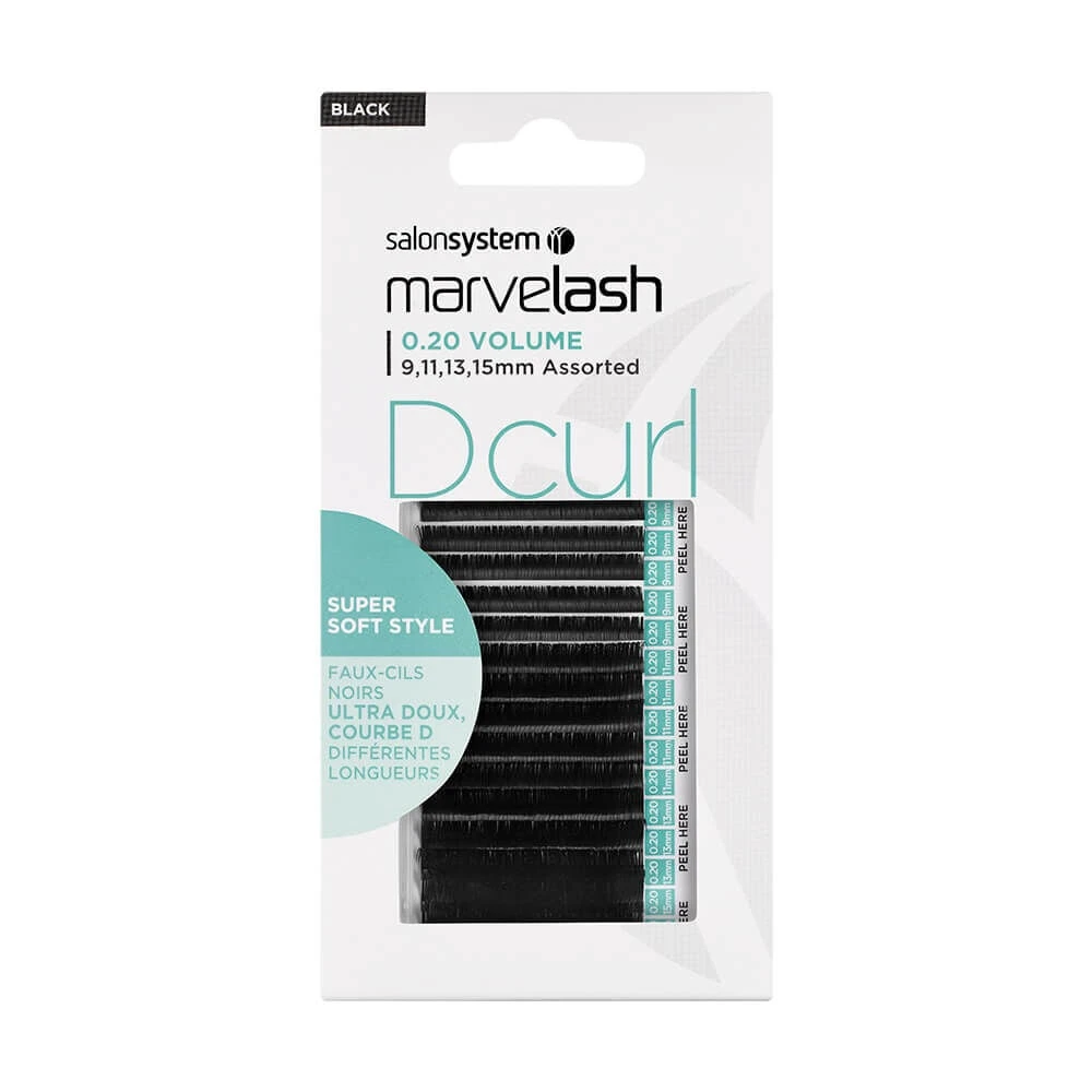 Marvelash D Curl Lashes 0.20 Volume, Assorted Length, Super Soft Style, Black 1 Marvelash D Curl Lashes 0.20 Volume, Assorted Length, Super Soft Style, Black