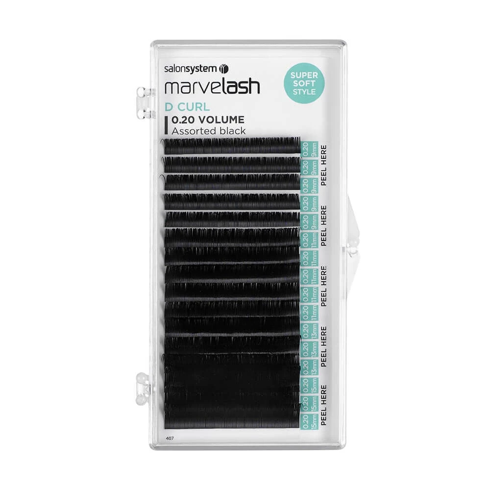 Marvelash D Curl Lashes 0.20 Volume, Assorted Length, Super Soft Style, Black 2 Marvelash D Curl Lashes 0.20 Volume, Assorted Length, Super Soft Style, Black - Image 2