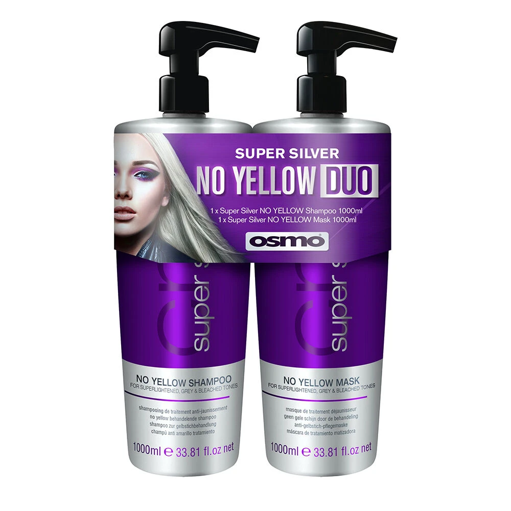 Osmo Super Silver No Yellow Shampoo & Mask Duo Pack, 2 X 1000ml 1 Osmo Super Silver No Yellow Shampoo & Mask Duo Pack, 2 X 1000ml